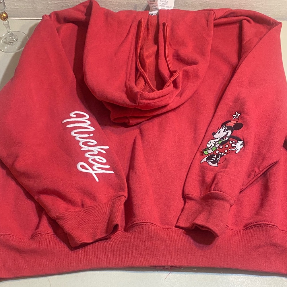 Disney Red Mickey & Friends Full-Zip Hoodie with Pluto and Minnie Appliques - Picture 3 of 5